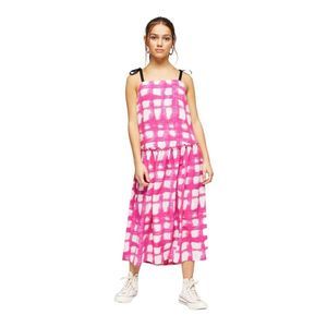 Topshop Checked Tie Shoulder Dress